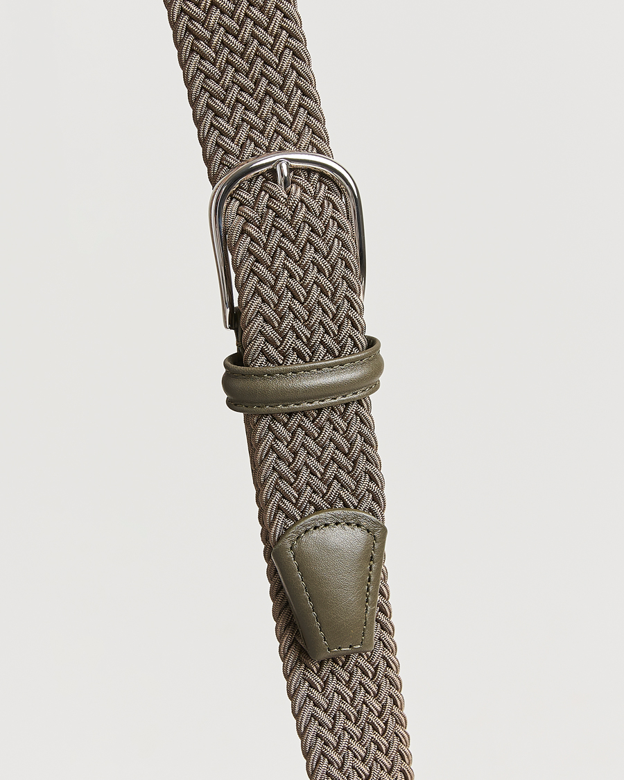 Herren | Gürtel | Anderson's | Stretch Woven 3,5 cm Belt Khaki