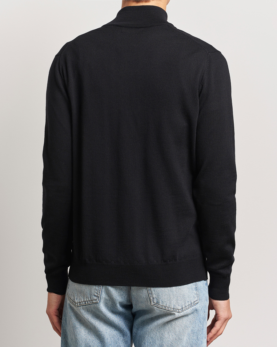 Herren | Pullover | J.Lindeberg | Kiyan Merino Quarter Zip Black