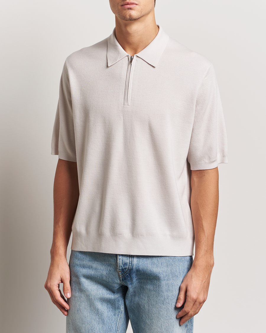 Herren | Pullover | J.Lindeberg | Tyler Quarter Zip Knit Polo Moonbeam