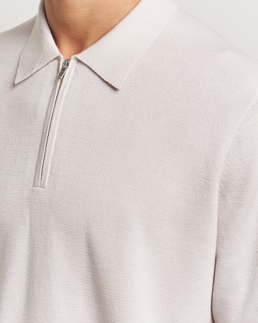 Herren | Pullover | J.Lindeberg | Tyler Quarter Zip Knit Polo Moonbeam