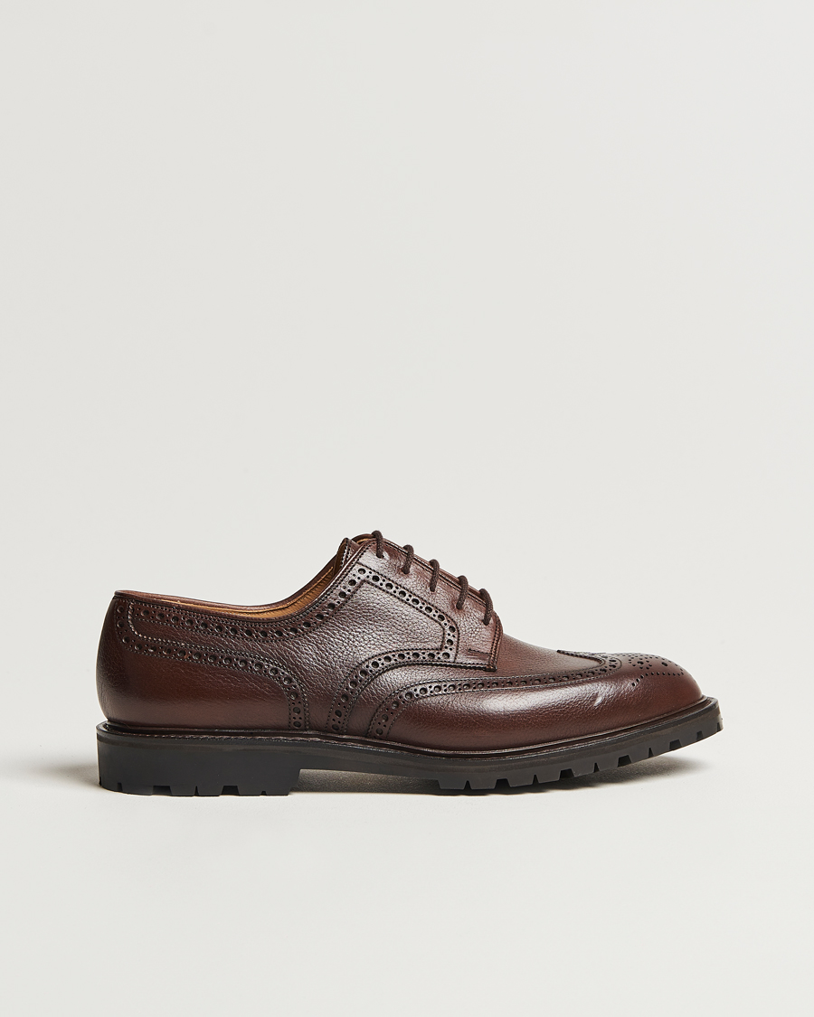 Herren | Brogue | Crockett & Jones x Tärnsjö Garveri | Crockett & Jones Pembroke Milled Grain Vibram Dark Brown