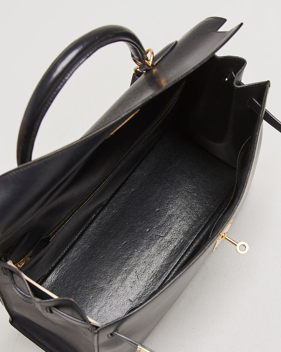 Herren | Hermès Pre-Owned Kelly 35 Handbag Box Calf Black | Hermès Pre-Owned | Kelly 35 Handbag Box Calf Black