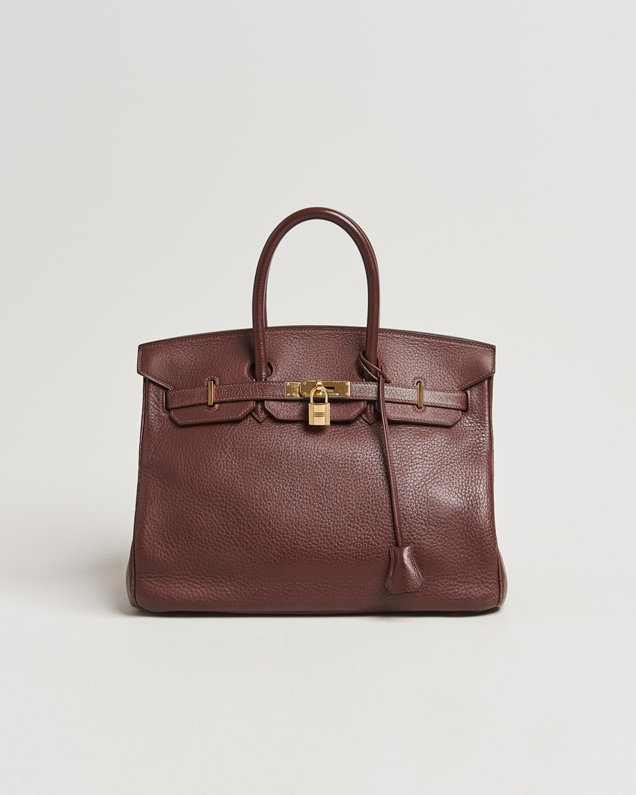 Herren | Hermès Pre-Owned Birkin 35 Taurillon Clemence Handbag Havana | Hermès Pre-Owned | Birkin 35 Taurillon Clemence Handbag Havana