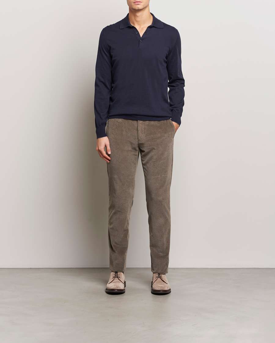 Herren | Pullover | Brunello Cucinelli | Long Sleeve Polo Navy