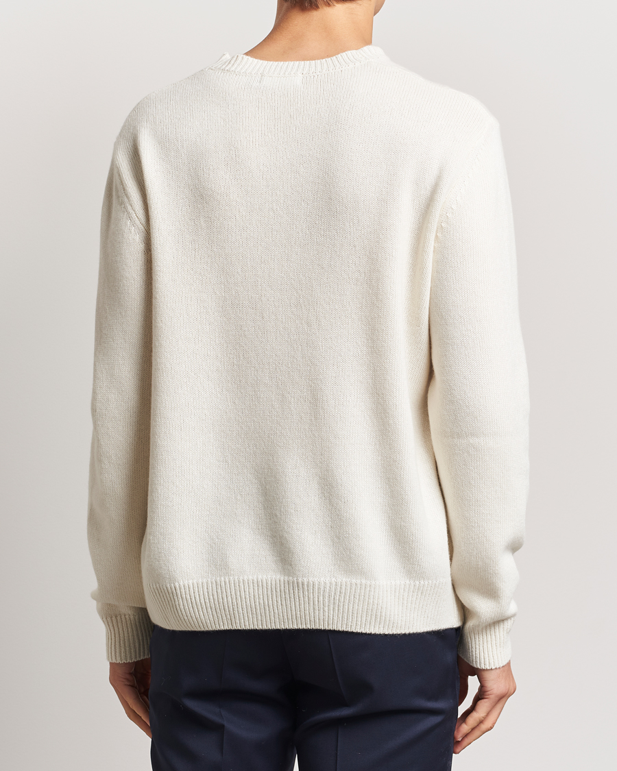 Herren | Pullover | Oscar Jacobson | Aston Wool/Cashmere Knitted Roundneck Off White
