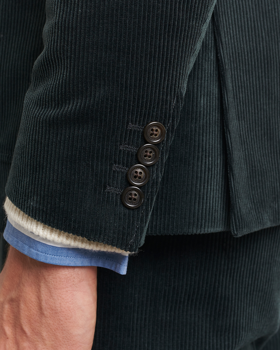 Herren | Sakkos | Gant | Slim Corduroy Suit Jacket Tartan Green