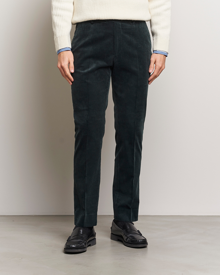 Herren | Hosen | Gant | Slim Corduroy Suit Trousers Tartan Green
