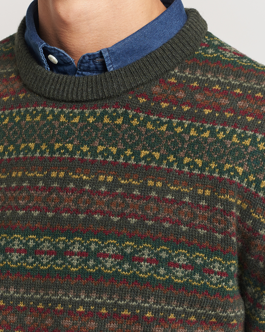 Herren | Pullover | GANT | Wool Fairisle Crew Neck Sweater Deepest Green