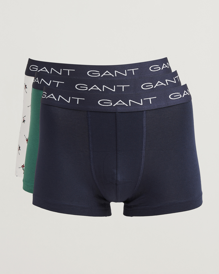 Herren | Unterwäsche | GANT | 3-Pack Trunk Boxer Black/White/Green