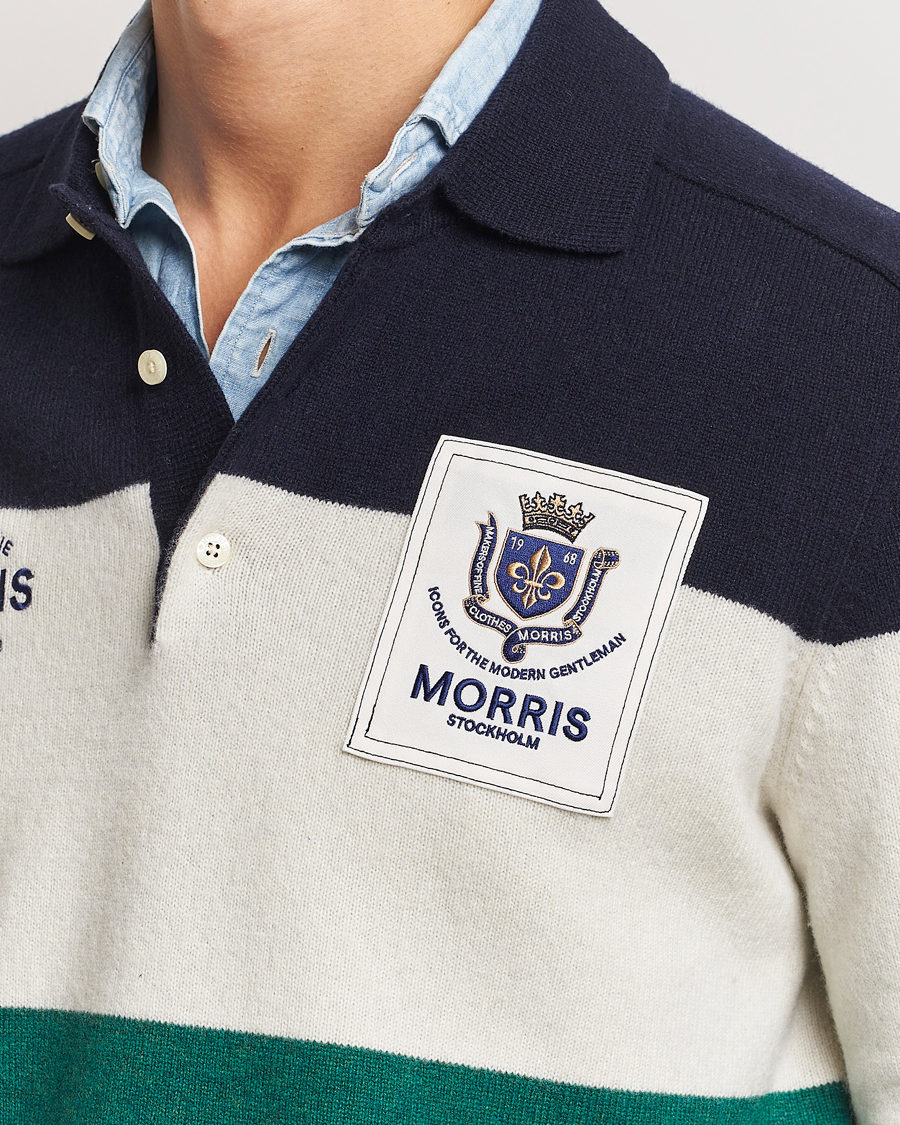 Herren | Pullover | Morris | Frank Knitted Rugger Old Blue