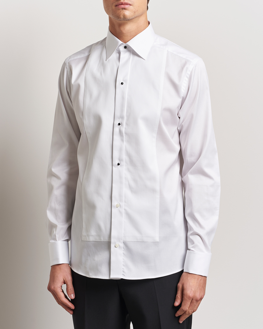 Herren | Hemden | Eton | Slim Fit Plissé Tuxedo Shirt White