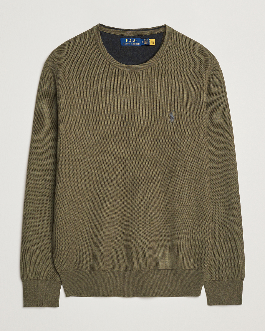Herren | Pullover | Polo Ralph Lauren | Textured Cotton Crew Neck Sweater Cargo Olive Heather