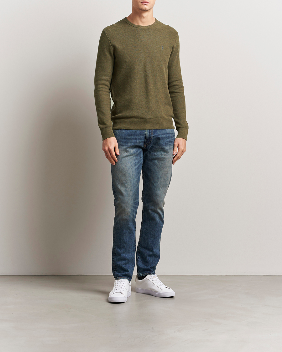 Herren | Pullover | Polo Ralph Lauren | Textured Cotton Crew Neck Sweater Cargo Olive Heather