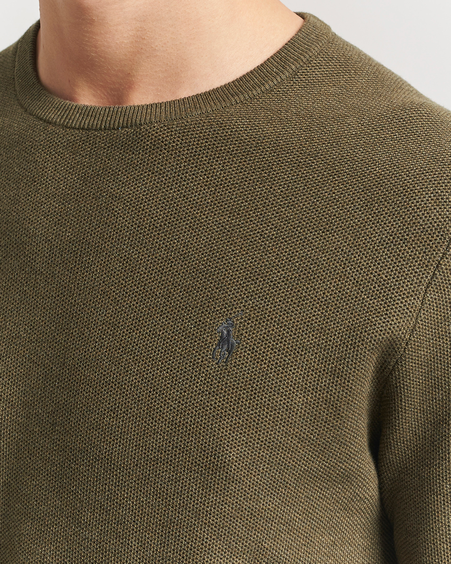 Herren | Pullover | Polo Ralph Lauren | Textured Cotton Crew Neck Sweater Cargo Olive Heather