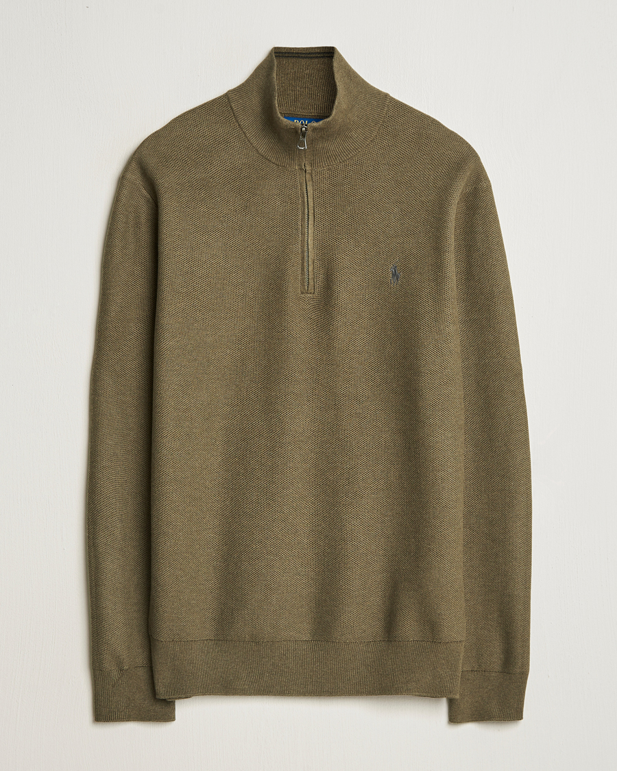 Herren | Pullover | Polo Ralph Lauren | Textured Half-Zip Cargo Olive Heahter