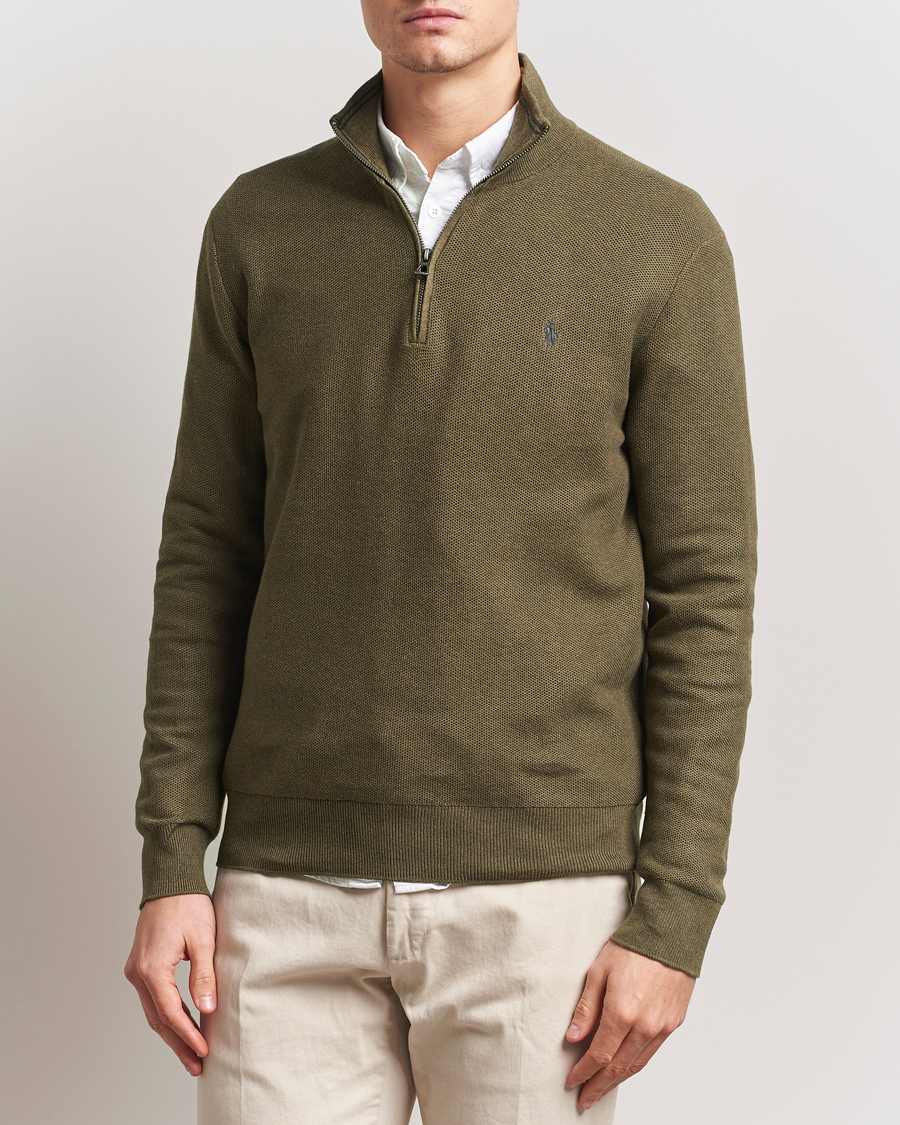 Herren | Pullover | Polo Ralph Lauren | Textured Half-Zip Cargo Olive Heahter