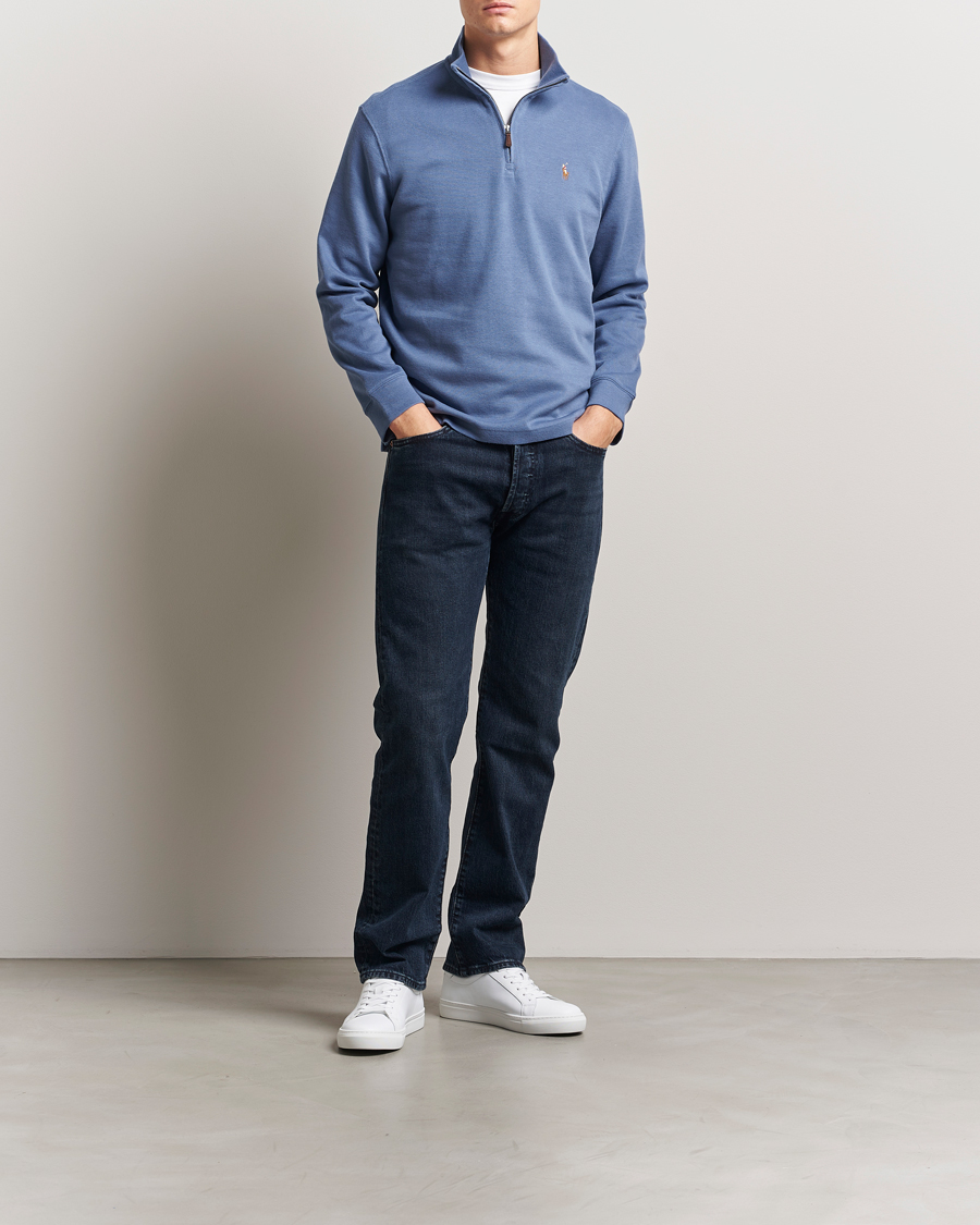 Herren | Pullover | Polo Ralph Lauren | Double Knit Jaquard Half Zip Sweater Capri Blue