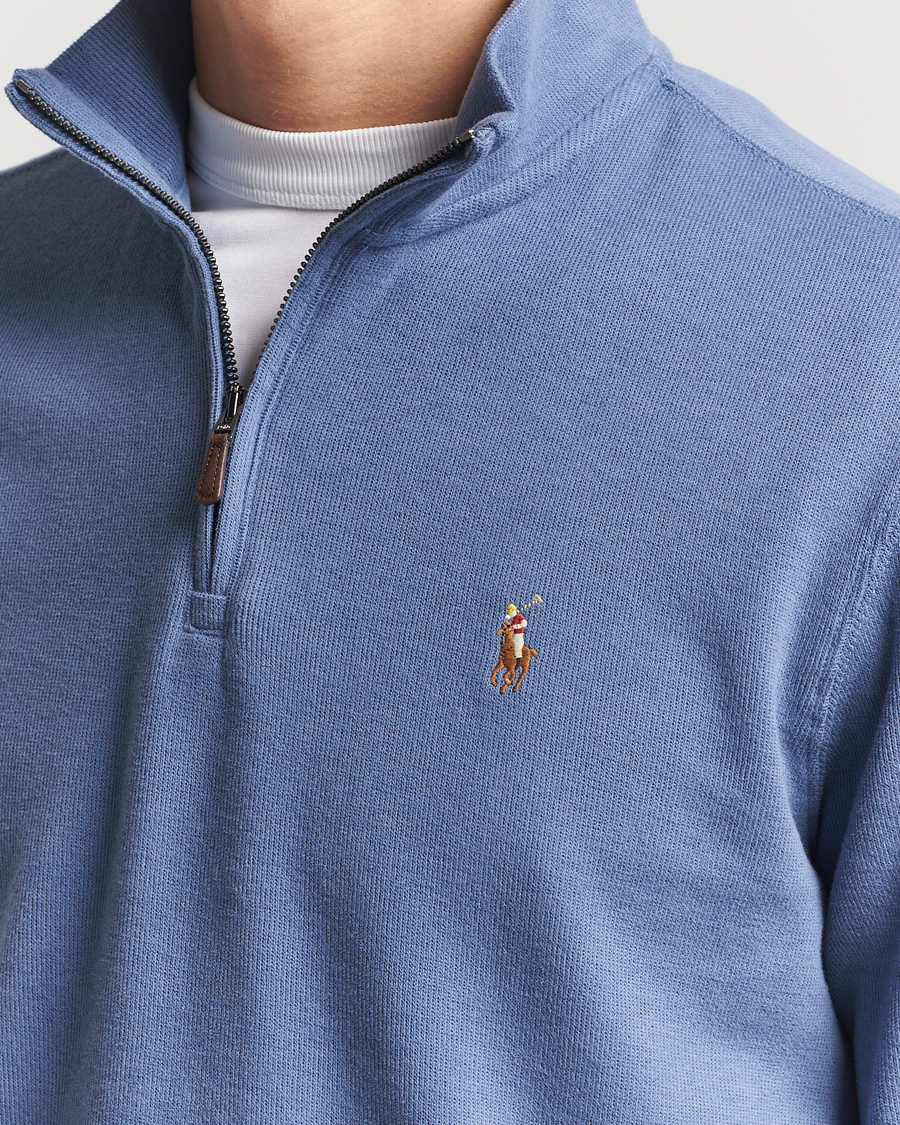 Herren | Pullover | Polo Ralph Lauren | Double Knit Jaquard Half Zip Sweater Capri Blue