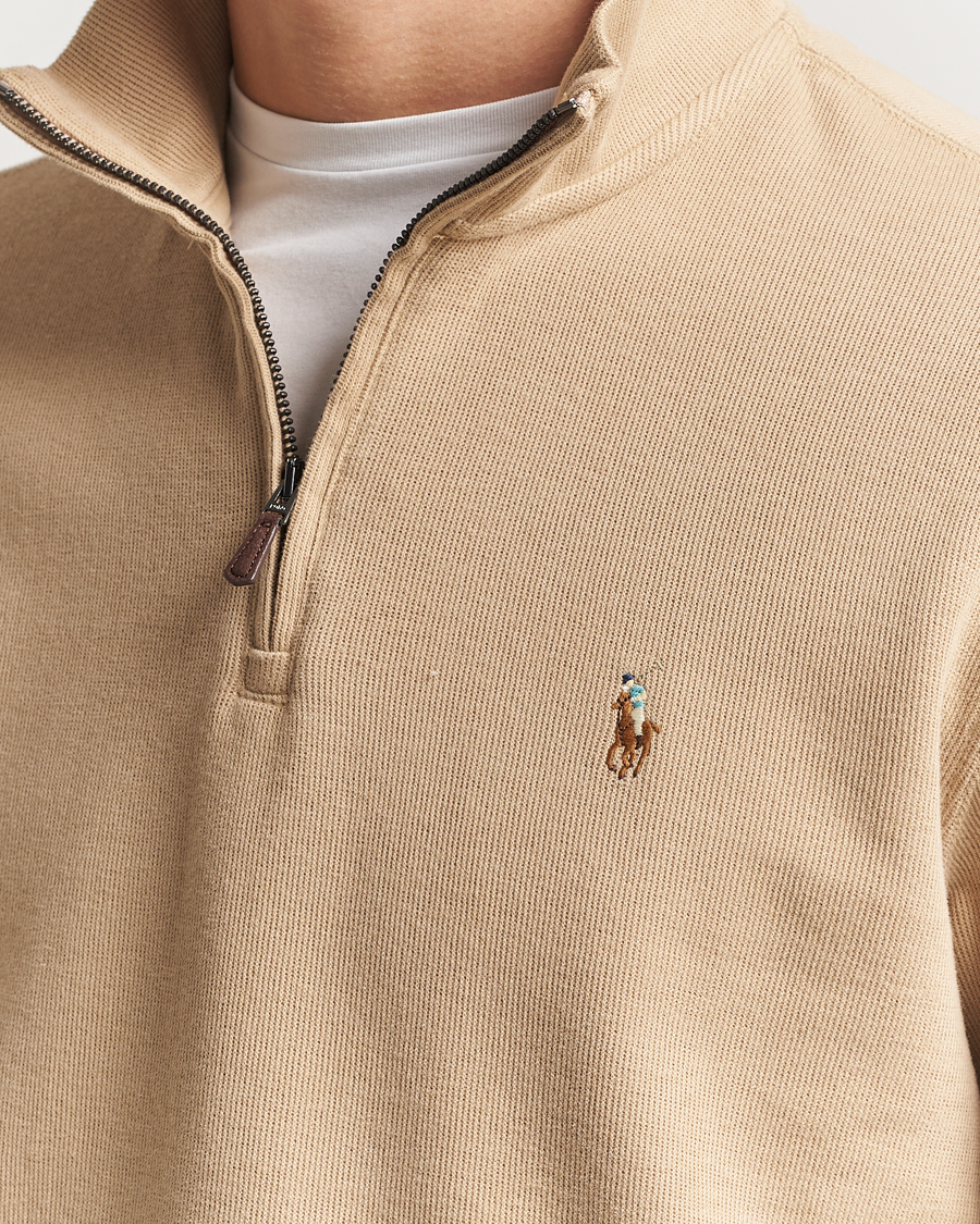 Herren | Pullover | Polo Ralph Lauren | Double Knit Jaquard Half Zip Sweater Coastal Beige