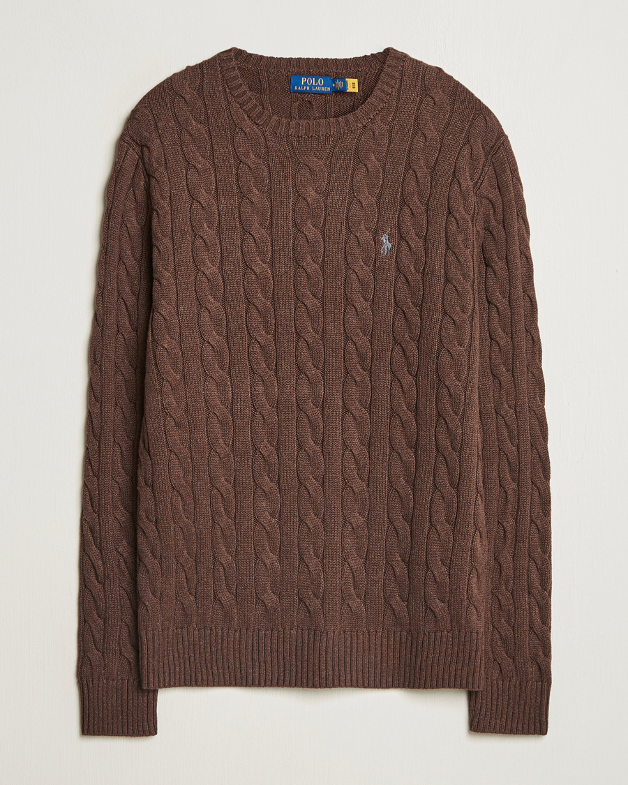 Herren | Pullover | Polo Ralph Lauren | Cotton Cable Pullover Dark Roast Melange