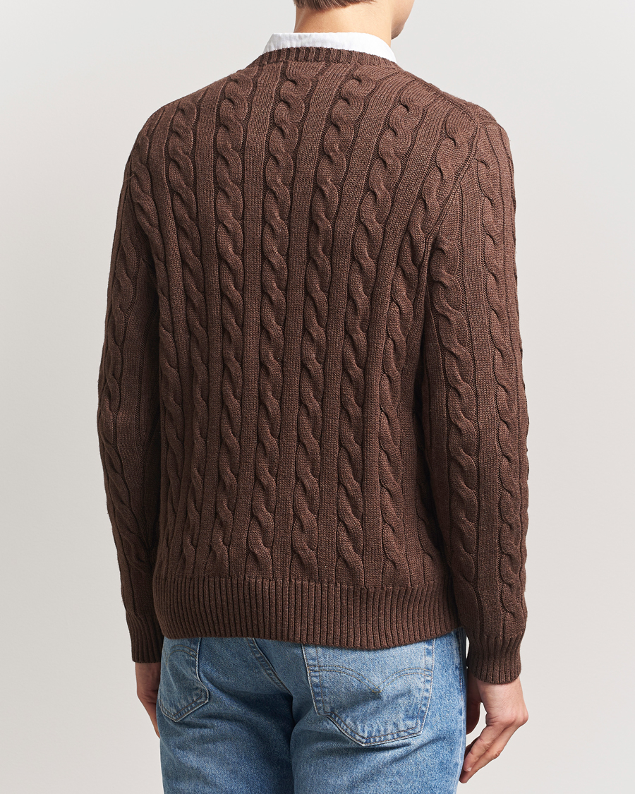 Herren | Pullover | Polo Ralph Lauren | Cotton Cable Pullover Dark Roast Melange