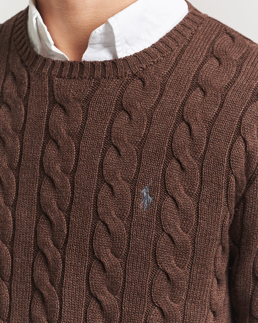 Herren | Pullover | Polo Ralph Lauren | Cotton Cable Pullover Dark Roast Melange