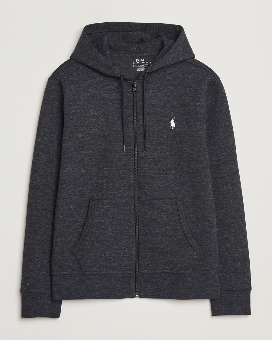 Herren | Pullover | Polo Ralph Lauren | Double Knitted Full-Zip Hoodie Black Marl Heather