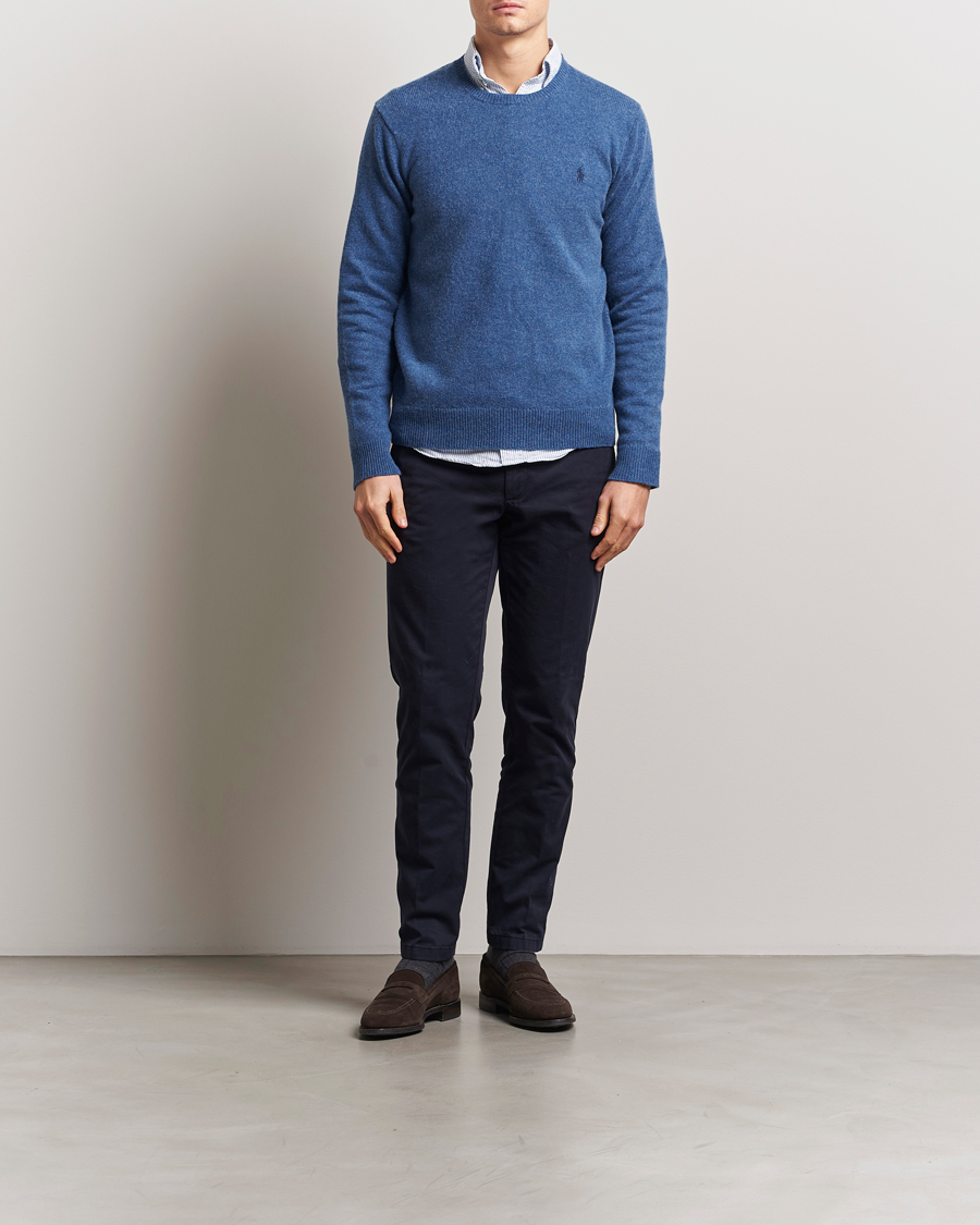 Herren | Pullover | Polo Ralph Lauren | Cotton/Wool Pullover Blue Salt Heather