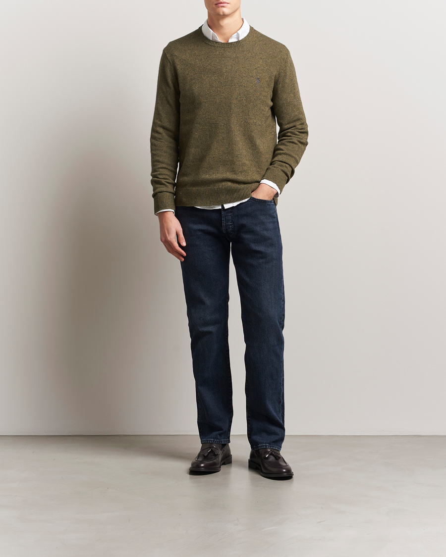 Herren | Pullover | Polo Ralph Lauren | Cotton/Wool Pullover Cargo Olive Heahter