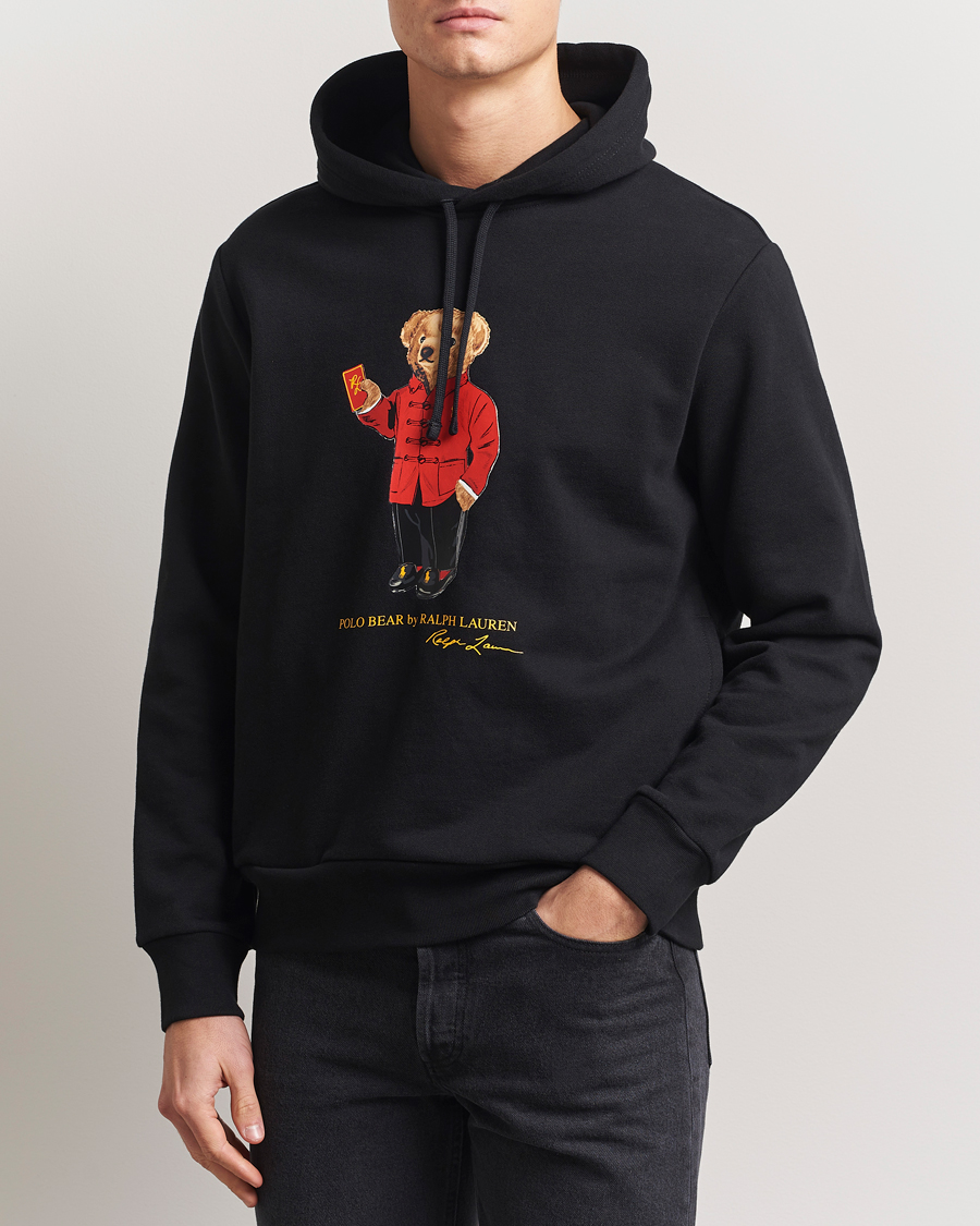 Herren | Pullover | Polo Ralph Lauren | Loopback Terry Bear Hoodie Polo Black