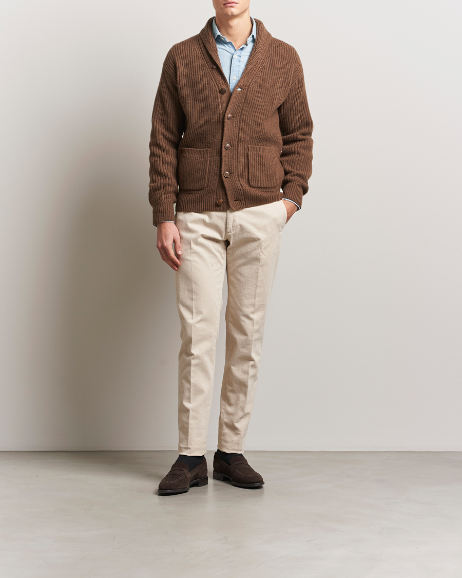 Herren | Pullover | Polo Ralph Lauren | Wool/Cashmere Cardigan Dark Roast Melange