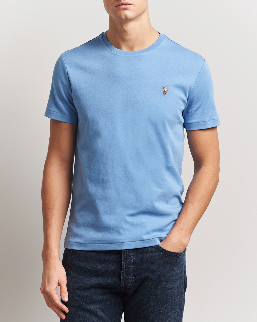 Herren | T-Shirts | Polo Ralph Lauren | Luxury Pima Cotton Crew Neck T-Shirt Sky Blue