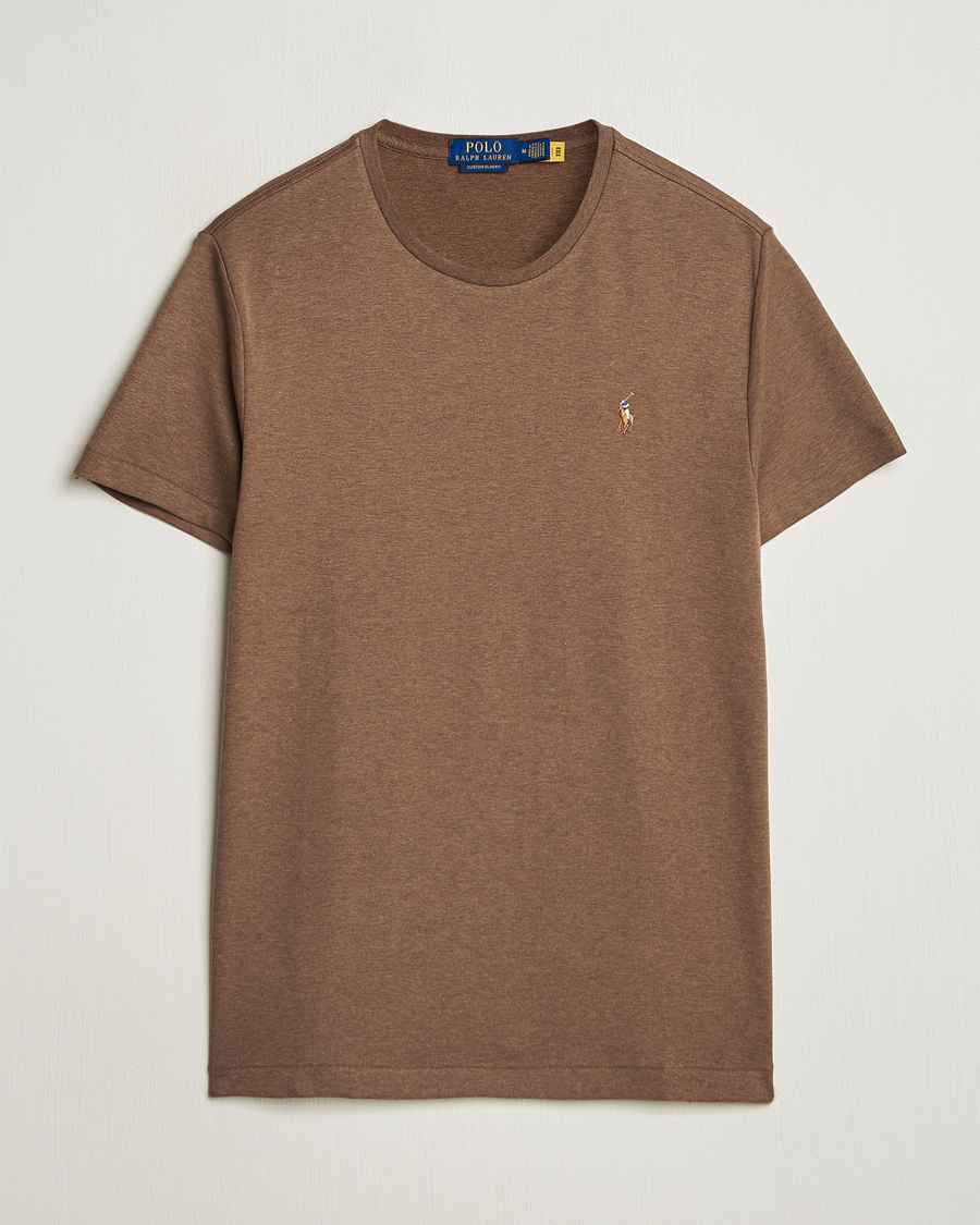 Herren | T-Shirts | Polo Ralph Lauren | Luxury Pima Cotton Crew Neck T-Shirt Cedar Heather