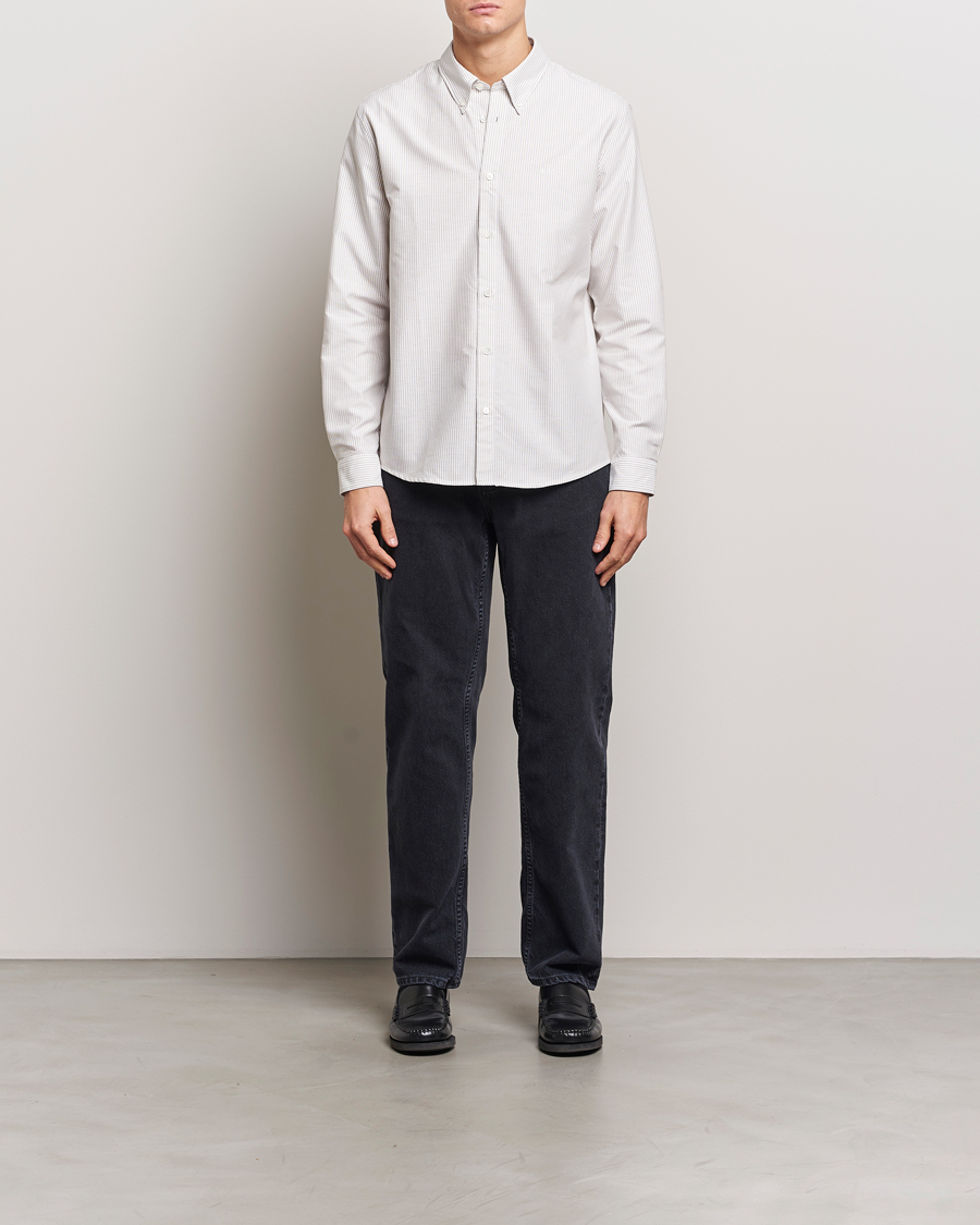 Herren | Hemden | A.P.C. | Greg Striped Oxford Shirt Beige/White