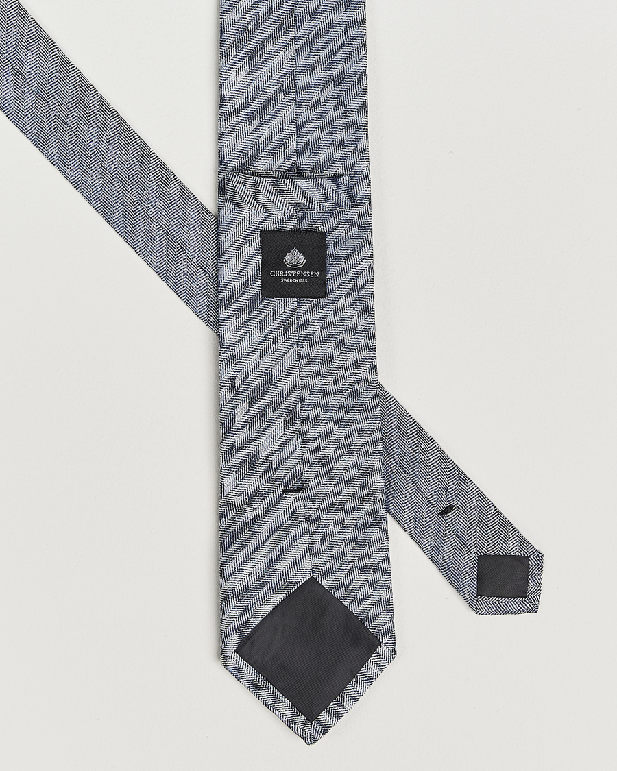 Herren | Amanda Christensen Box Set Printed Silk 8cm Tie With Pocket Square Navy | Amanda Christensen | Box Set Printed Silk 8cm Tie With Pocket Square Navy