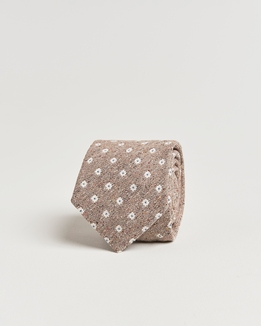 Herren | Amanda Christensen Silk/Cotton Bourette 8cm Tie Sand | Amanda Christensen | Silk/Cotton Bourette 8cm Tie Sand