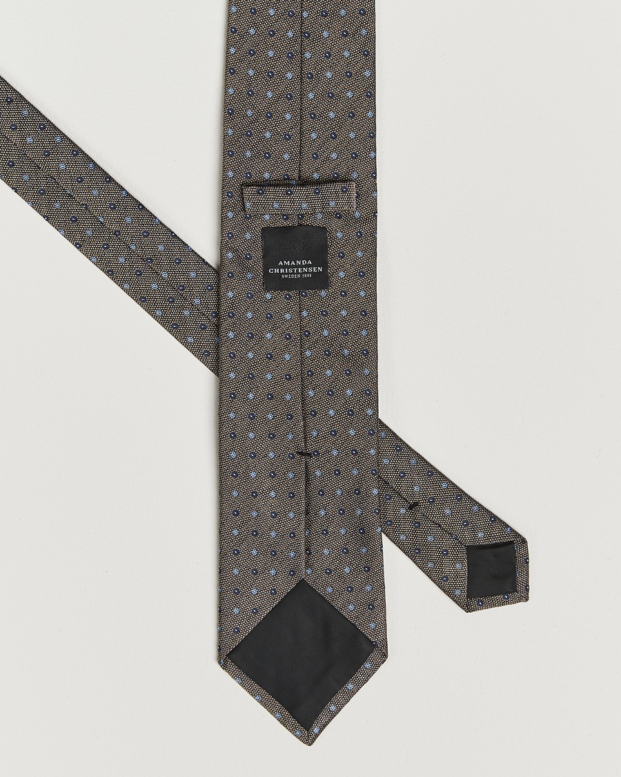 Herren | Amanda Christensen Silk Reps Printed Flower 8cm Tie Brown | Amanda Christensen | Silk Reps Printed Flower 8cm Tie Brown
