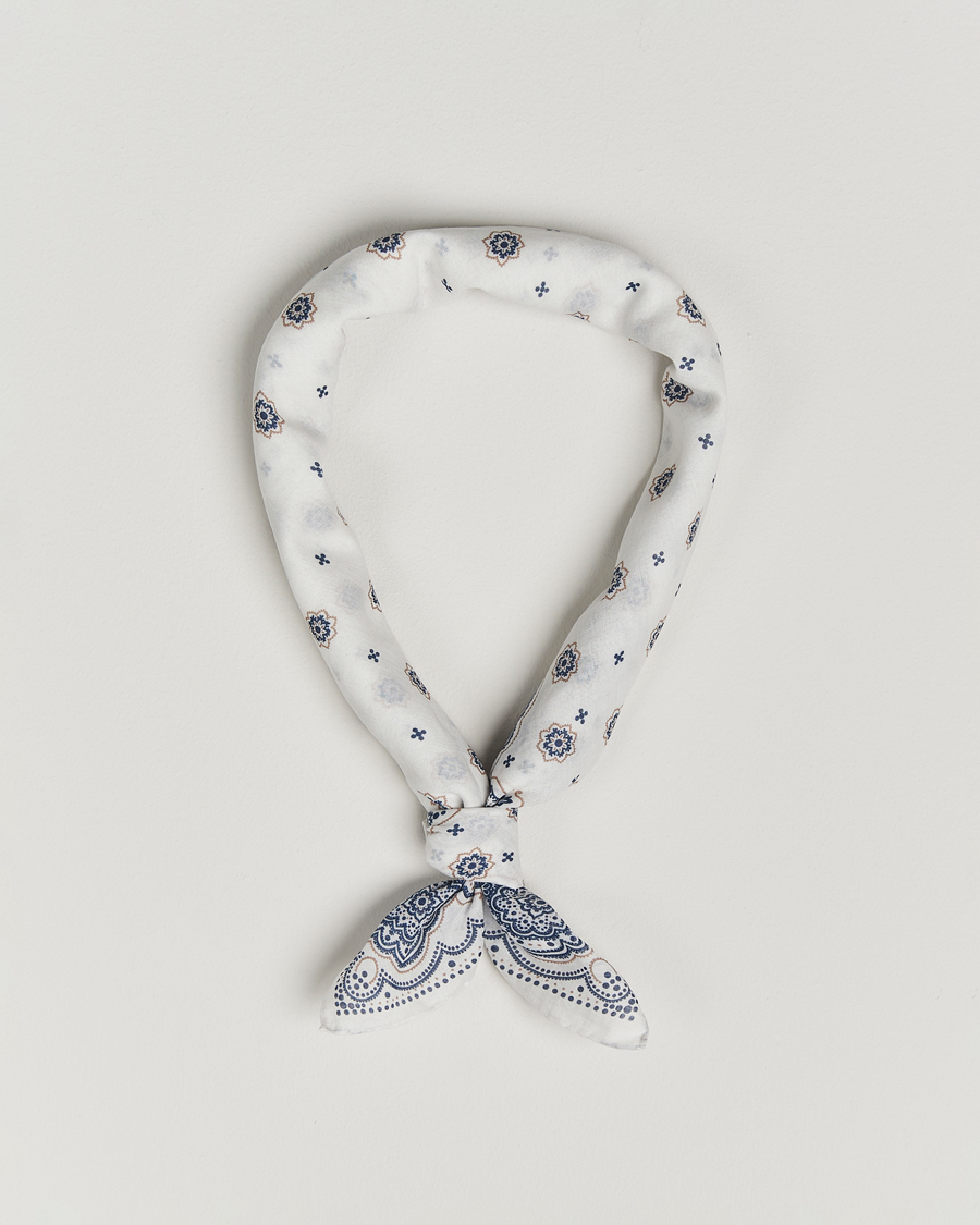 Herren | Amanda Christensen Cotton Voilé Printed Medallion Bandana Cream | Amanda Christensen | Cotton Voilé Printed Medallion Bandana Cream