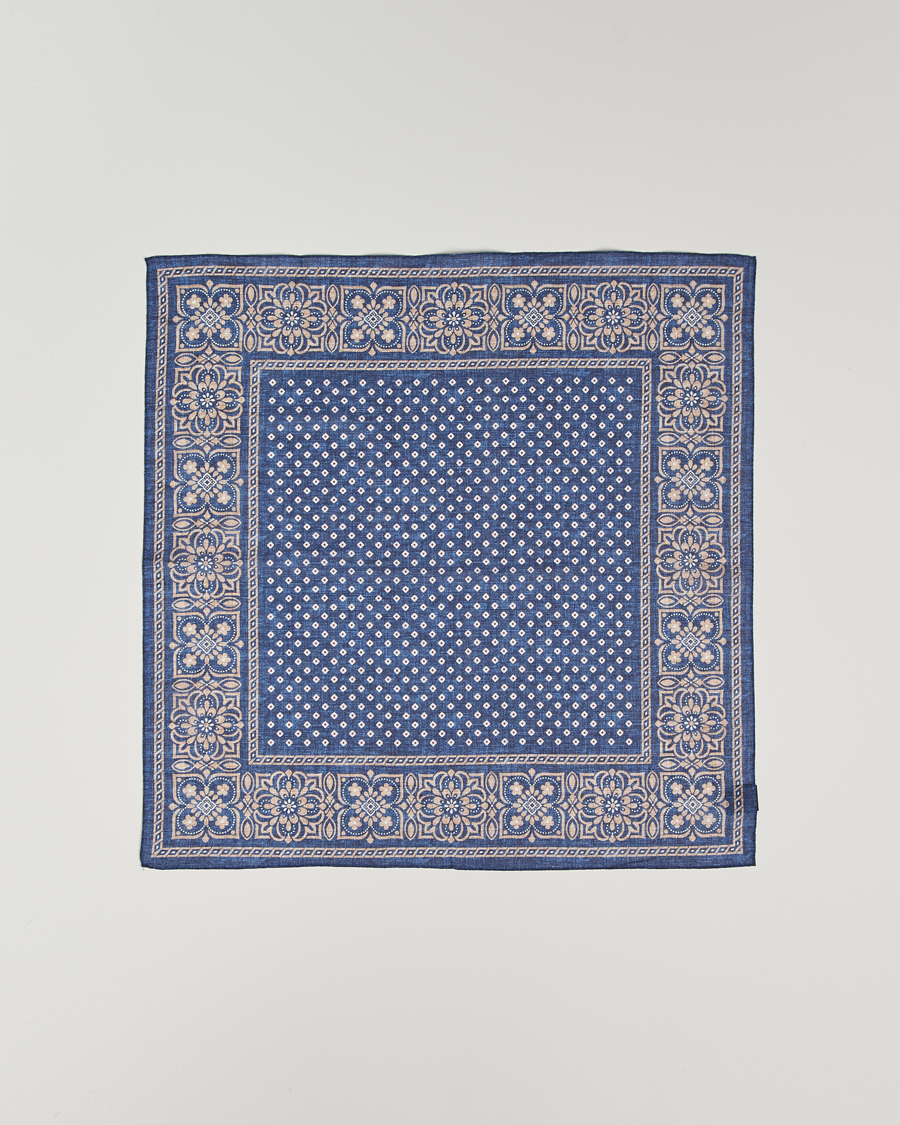 Herren | Amanda Christensen Cotton Voilé Printed Flower Bandana Navy | Amanda Christensen | Cotton Voilé Printed Flower Bandana Navy