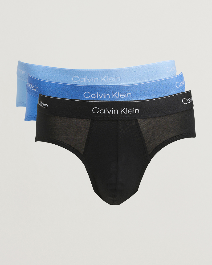 Herren | Unterwäsche | Calvin Klein | 3-Pack Icon Cotton Stretch Hip Brief Black/Blue/Light Blue