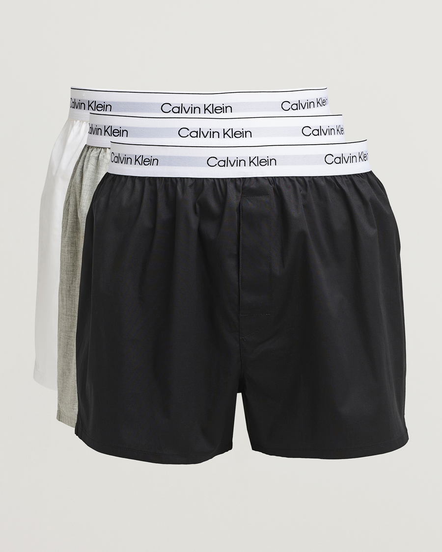 Herren | Unterwäsche | Calvin Klein | 3-Pack Cotton Boxer Shorts White/Black/Grey