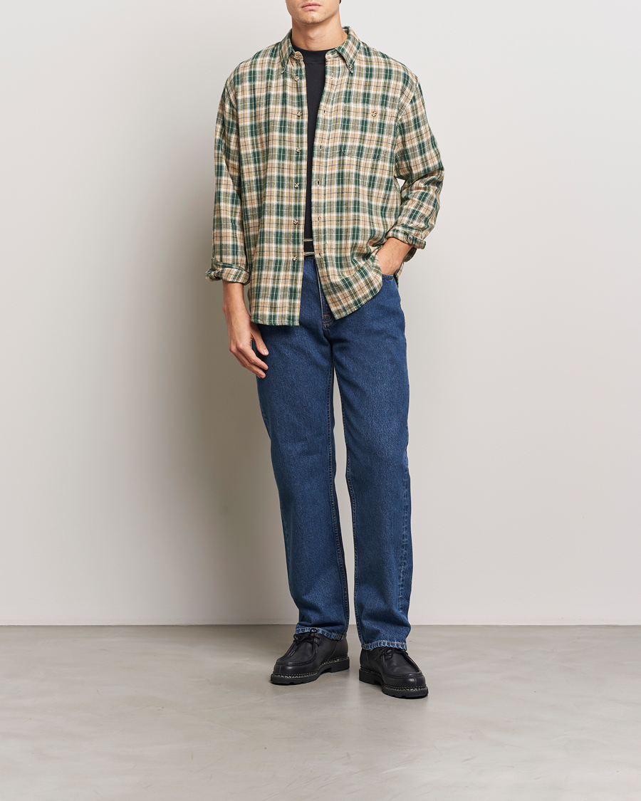 Herren | Hemden | Nudie Jeans | Julian Checked Farmers Shirt Racing Green