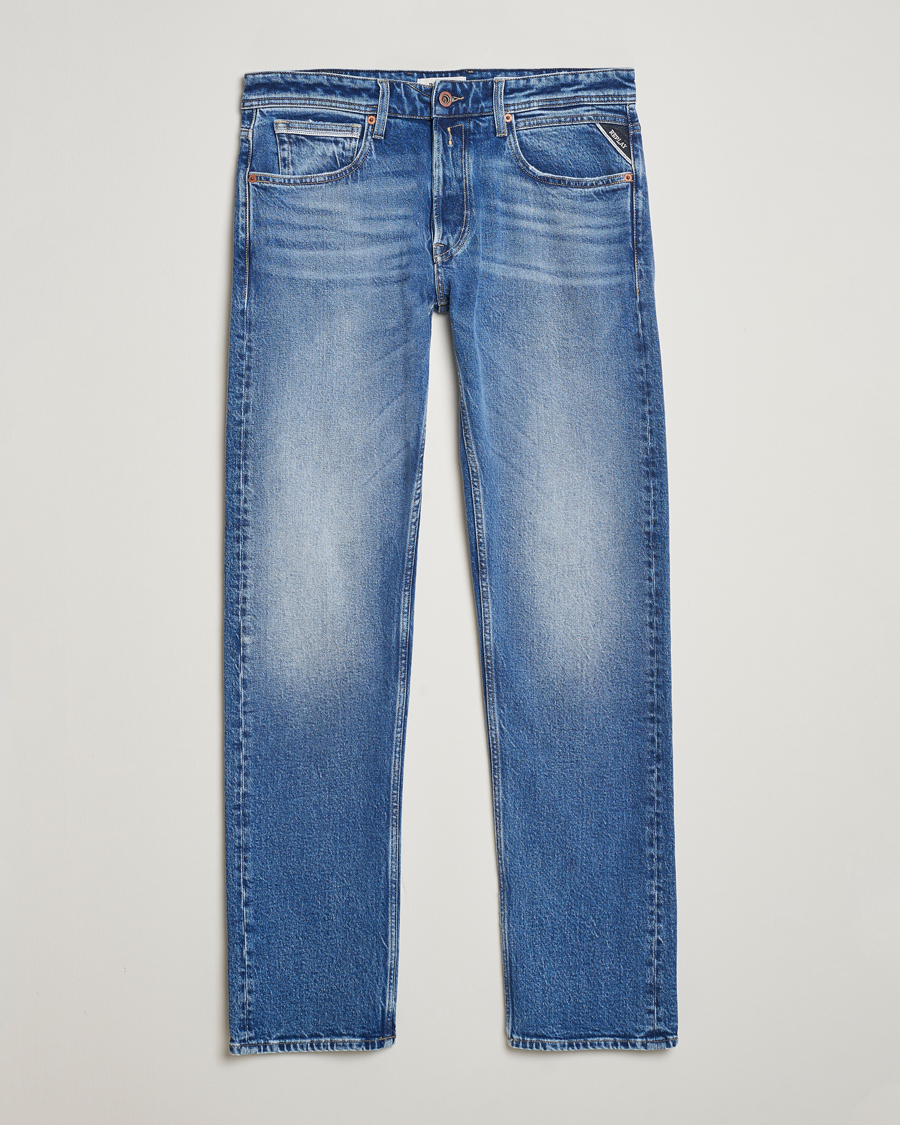 Herren | Jeans | Replay | Grover Straight Fit Original Jeans Medium Blue