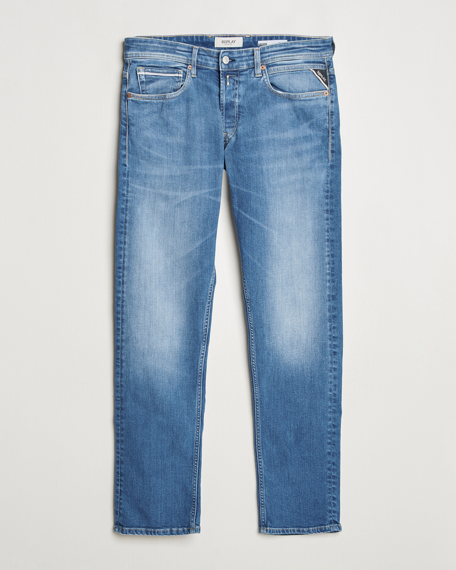 Herren | Jeans | Replay | Grover Straight Fit Stretch Eco Plus Jeans Medium Blue