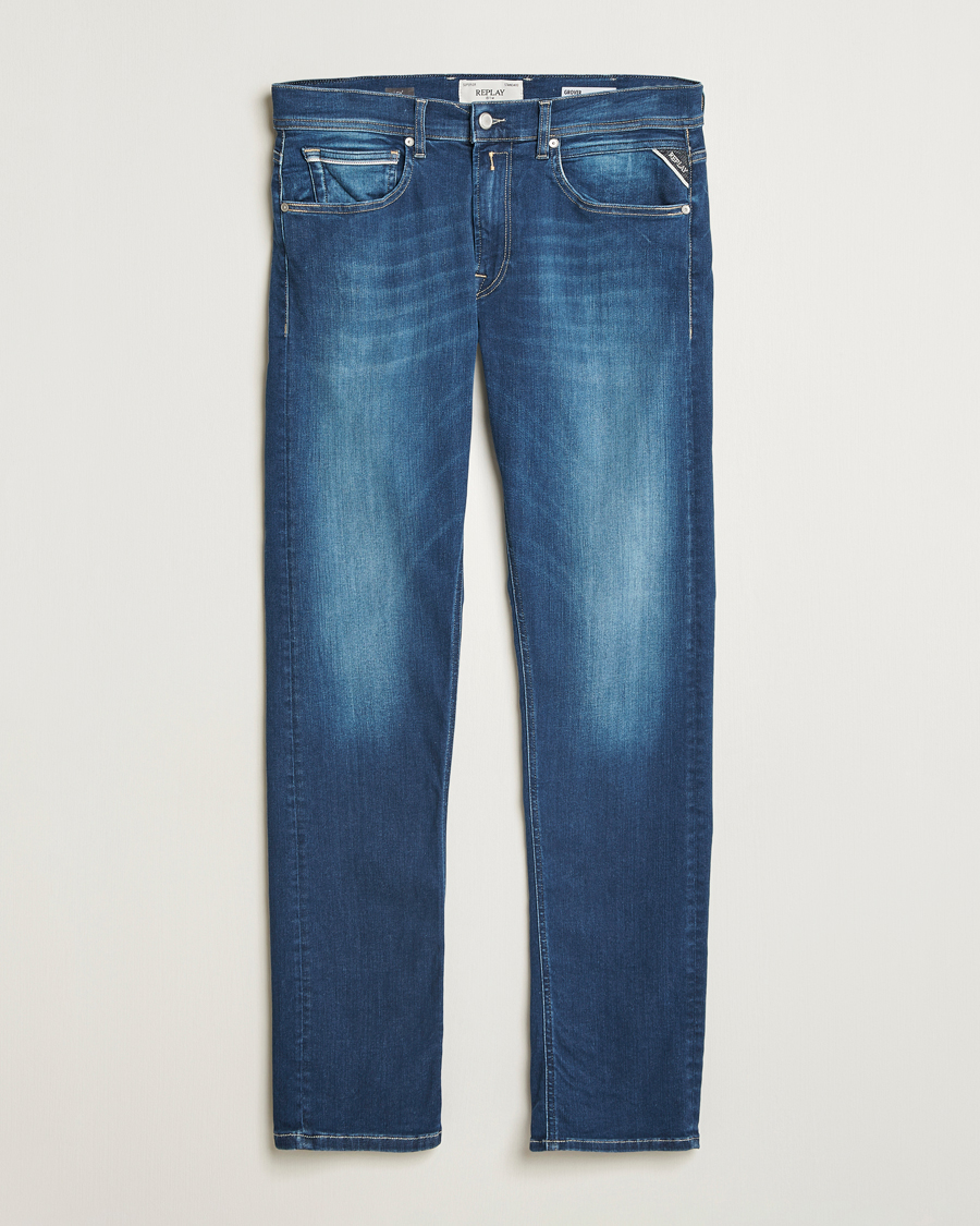 Herren | Jeans | Replay | Grover Straight Fit Hyperflex Jeans Medium Blue