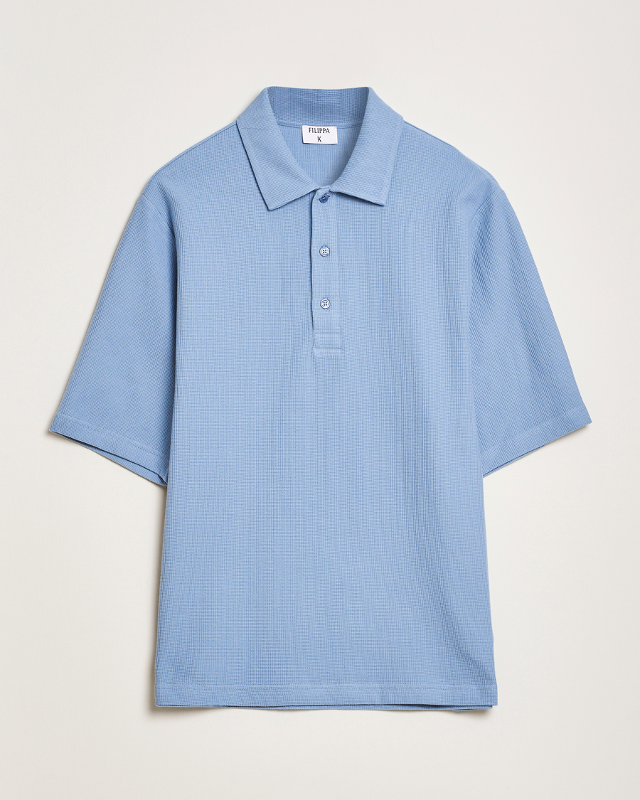 Herren | Poloshirts | Filippa K | Cotton Jersey Polo Air Blue