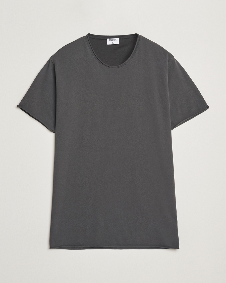 Herren | T-Shirts | Filippa K | Roll Neck Crew Neck T-Shirt Charcoal Grey