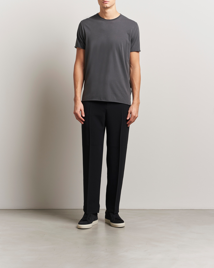 Herren | T-Shirts | Filippa K | Roll Neck Crew Neck T-Shirt Charcoal Grey