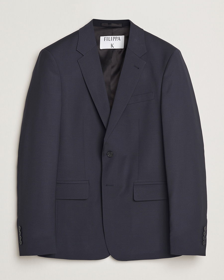 Herren | Sakkos | Filippa K | Slim Wool Blazer Dark Navy