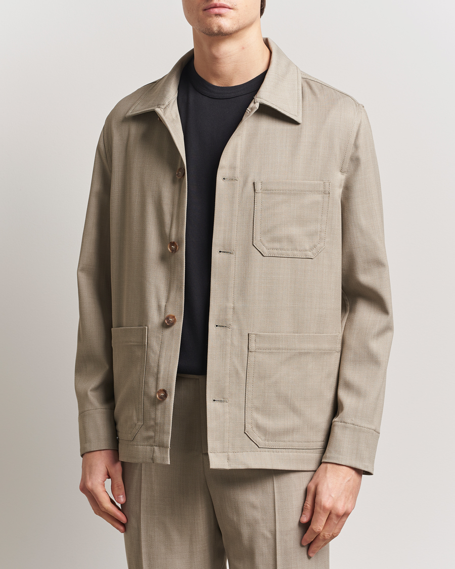 Herren | Jacken | Filippa K | Work Shirt Jacket Sage Melange